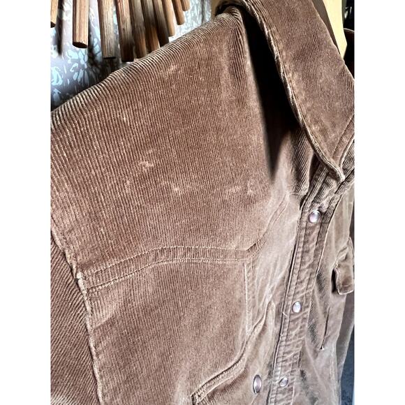 Vintage 90s Jones Wear Brown Retro Corduroy Button Up Jacket Blouse - Picture 2 of 10